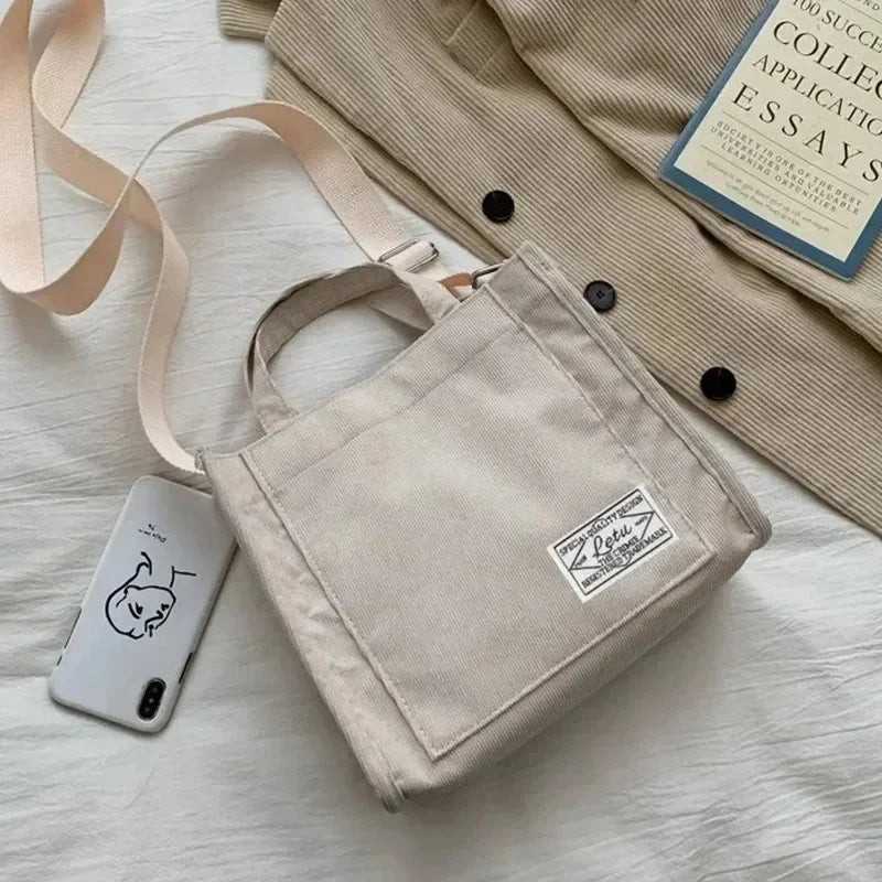 Minimalist Corduroy Handbag