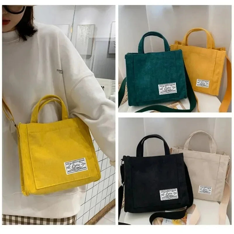 Minimalist Corduroy Handbag
