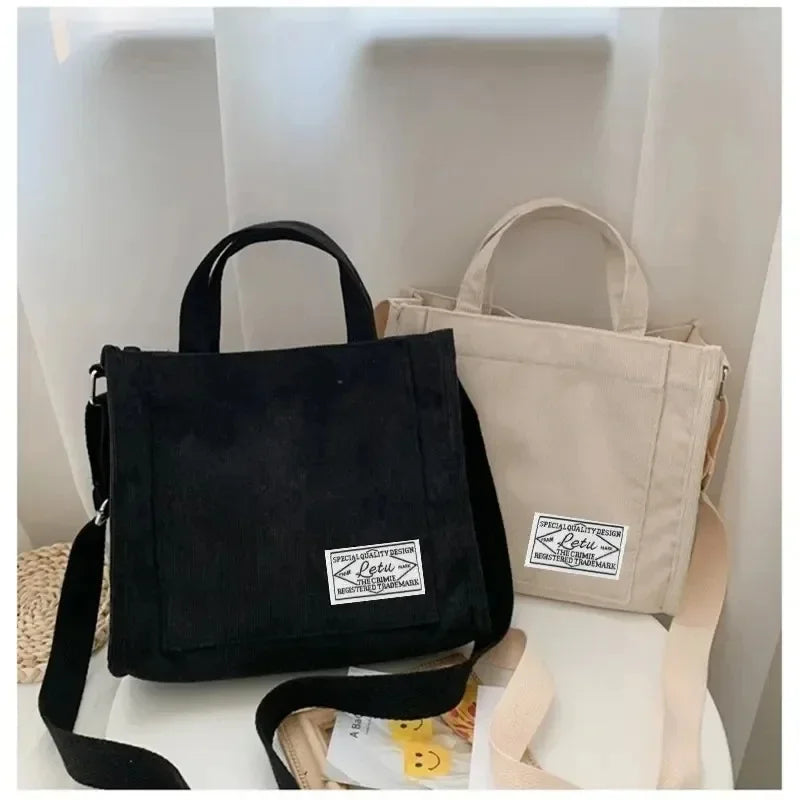 Minimalist Corduroy Handbag