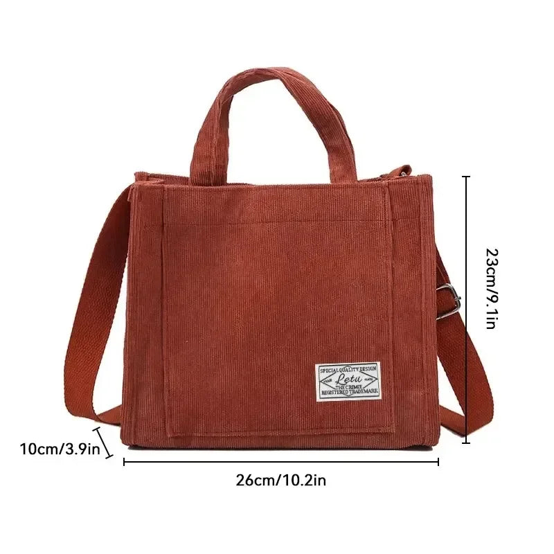 Minimalist Corduroy Handbag
